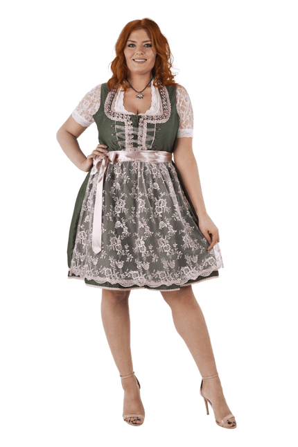 Wit Groene Dirndl Jurk Oktoberfest Dames 2 Delig van Haus Huberts koop je bij Partywinkel