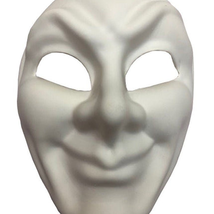 Wit Masker Glimlach van Partychimp koop je bij Partywinkel