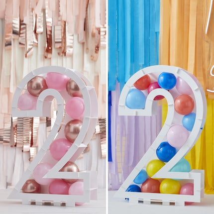 Witte Ballonnen Standaard 2 Jaar 81cm van Ginger Ray koop je bij Partywinkel