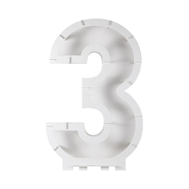 Witte Ballonnen Standaard 3 Jaar 81cm van Ginger Ray koop je bij Partywinkel