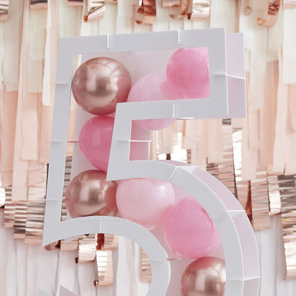 Witte Ballonnen Standaard 5 Jaar 81cm van Ginger Ray koop je bij Partywinkel