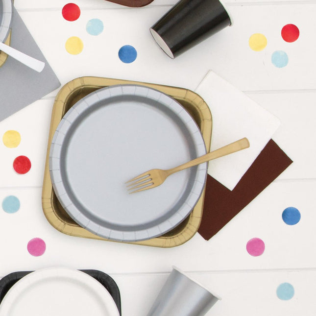 Witte Borden 17,5cm 8st van Unique koop je bij Partywinkel