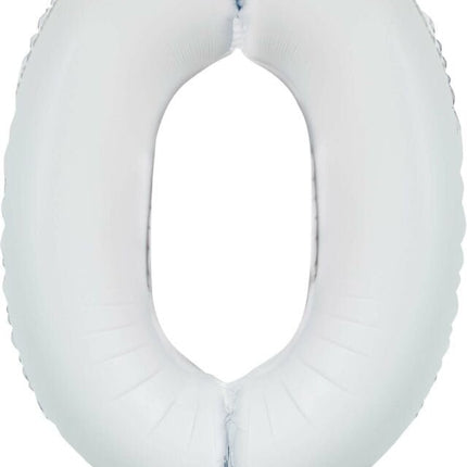 Witte Cijfer Ballon 0 Jaar Glans 86cm van WeFiesta koop je bij Partywinkel