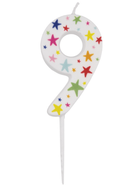 Witte Cijferkaars 9 Sterren van Unique koop je bij Partywinkel