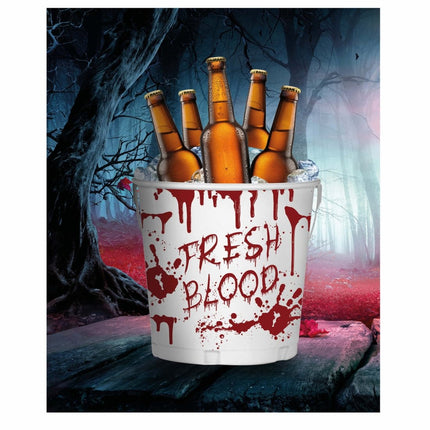 Witte Halloween Tafeldecoratie Emmer van Fiestas Guirca koop je bij Partywinkel