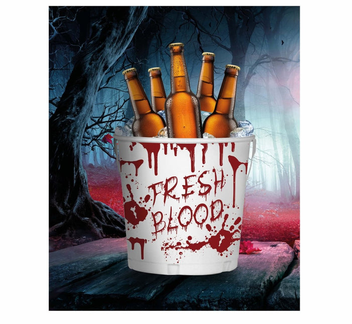 Witte Halloween Tafeldecoratie Emmer van Fiestas Guirca koop je bij Partywinkel