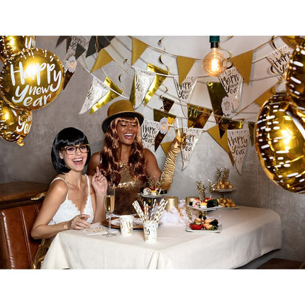 Witte Happy New Year Servetten 33cm 20st van Boland koop je bij Partywinkel