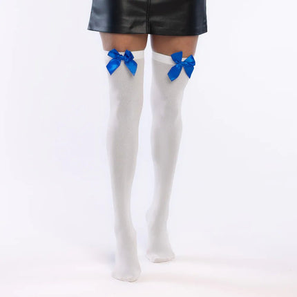 Witte Kousen Met Blauwe Strik van Boland koop je bij Partywinkel