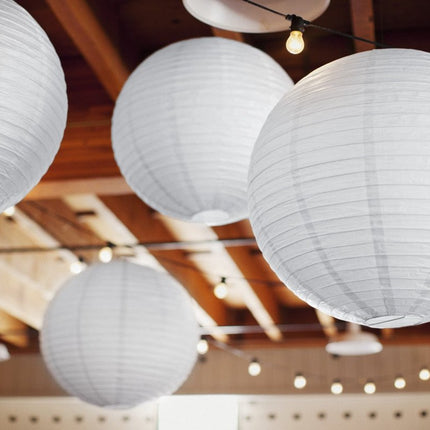 Witte Lampion Rond 45cm van Partydeco koop je bij Partywinkel