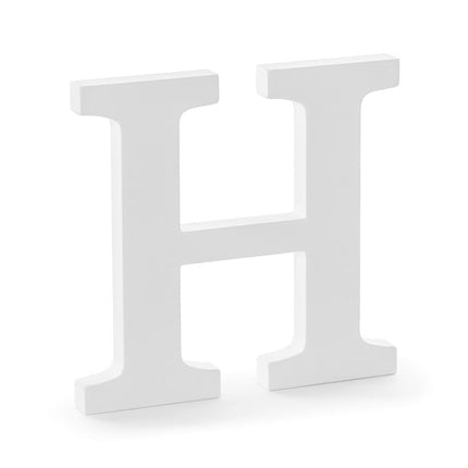 Witte Letter H Hout 21cm van Partydeco koop je bij Partywinkel