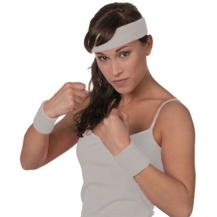 Witte Zweetbandjes Set van Wilbers & Wilbers koop je bij Partywinkel