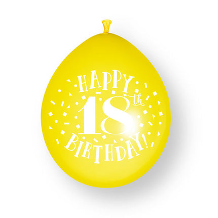 Globos de látex de 10 ct con el mensaje «Happy 18th Birthday» de 23 cm