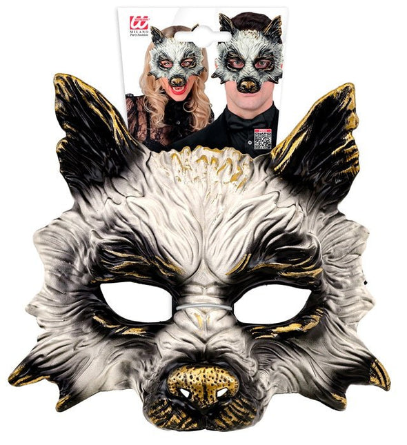 Wolf Masker Zwart Wit van Widmann koop je bij Partywinkel
