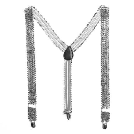 Tirantes plateados con lentejuelas