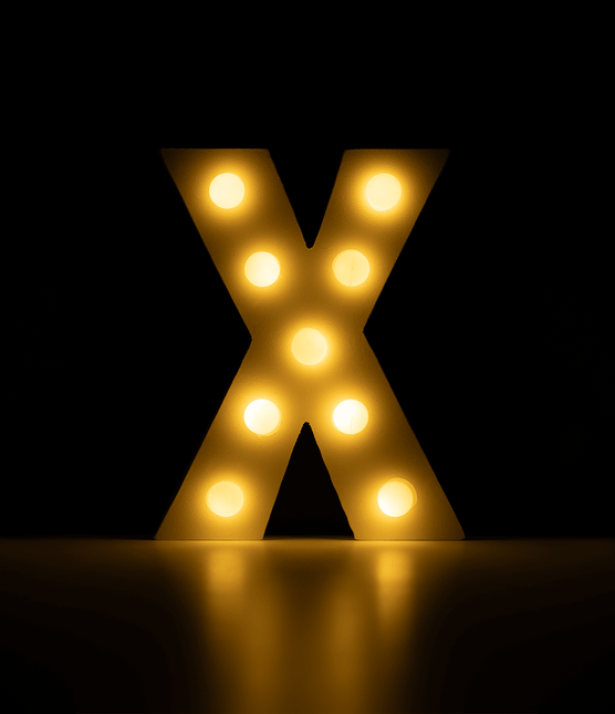 X Licht Letter 16,5cm van Paper Dreams koop je bij Partywinkel