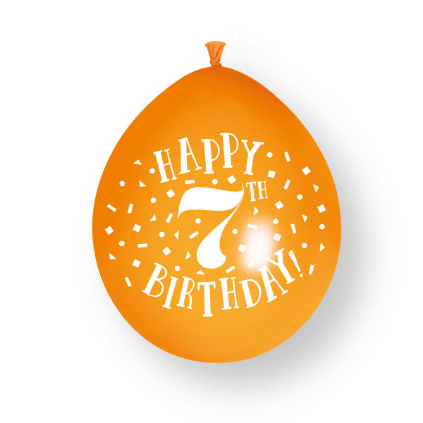 10 piezas Globos de látex Feliz 7º Cumpleaños 23cm