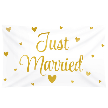 Bandera de Boda Just Married Xxl 1.5m
