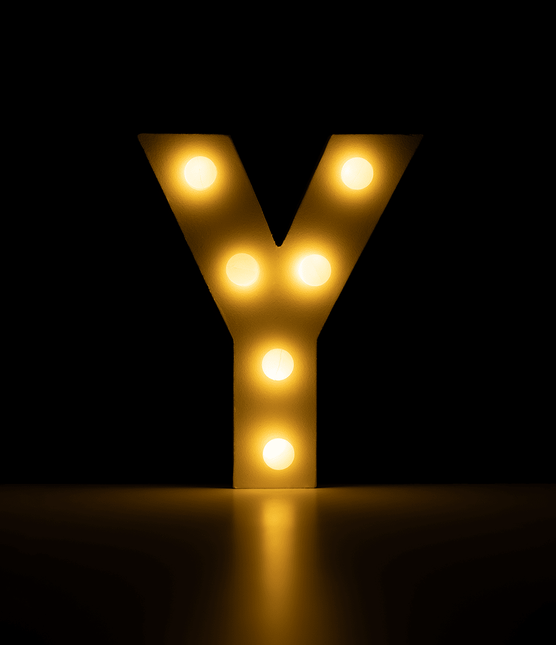 Y Licht Letter 16,5cm van Paper Dreams koop je bij Partywinkel