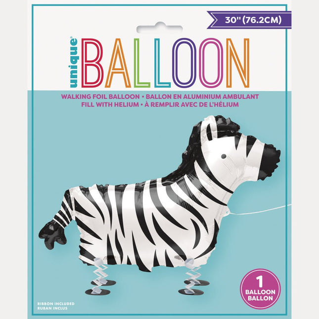 Zebra Airwalker met Lint van Unique koop je bij Partywinkel