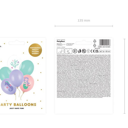 Zeemeermin Ballonnen 30cm 6st van Partydeco koop je bij Partywinkel