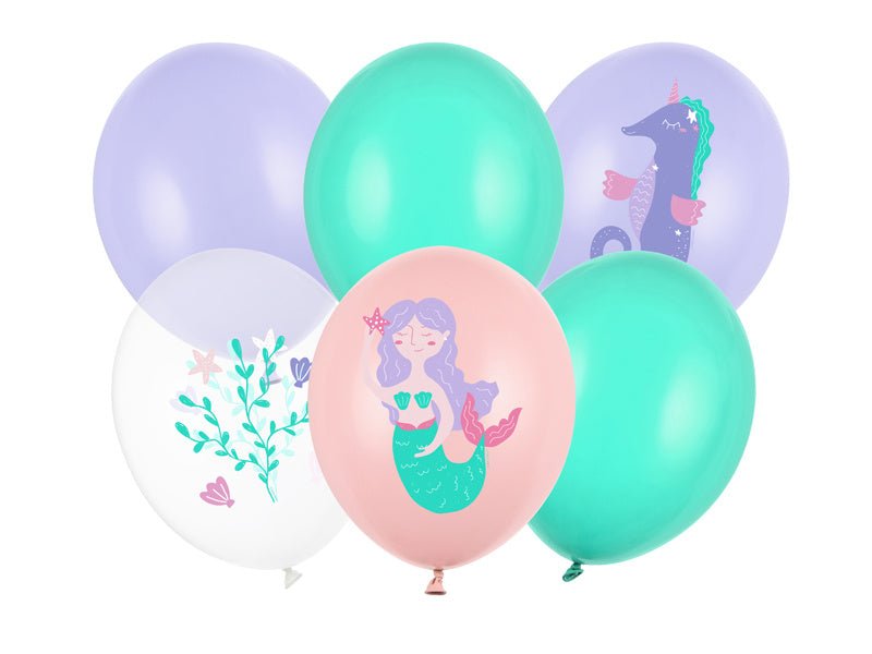 Zeemeermin Ballonnen 30cm 6st van Partydeco koop je bij Partywinkel