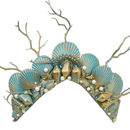 Zeemeermin Haarband Blauw Goud van Widmann koop je bij Partywinkel