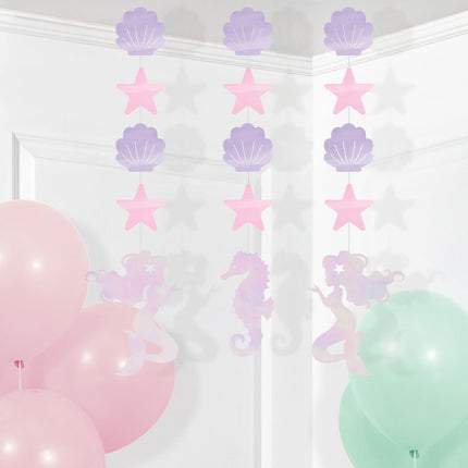 Zeemeermin Hangdecoratie 3st van Creative Converting koop je bij Partywinkel
