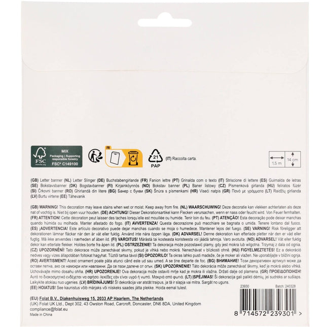 Zeemeermin Letterslinger 1,5m van Folat koop je bij Partywinkel