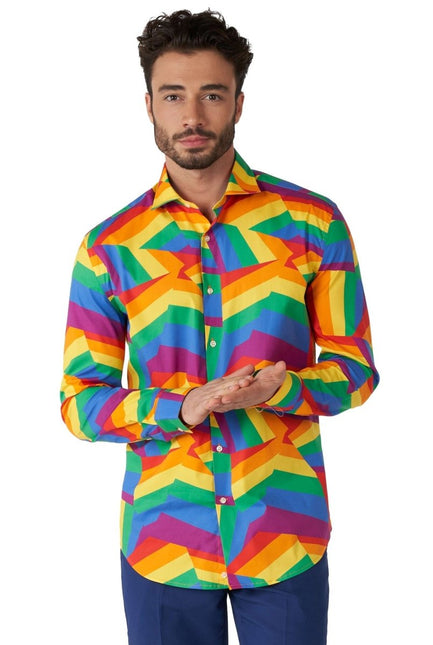 Zig Zag Regenboog Overhemd Heren OppoSuits van OppoSuits koop je bij Partywinkel