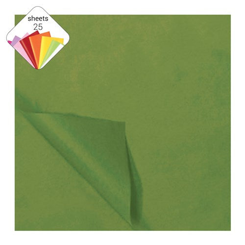Papel de vellón de seda verde musgo 50x70cm