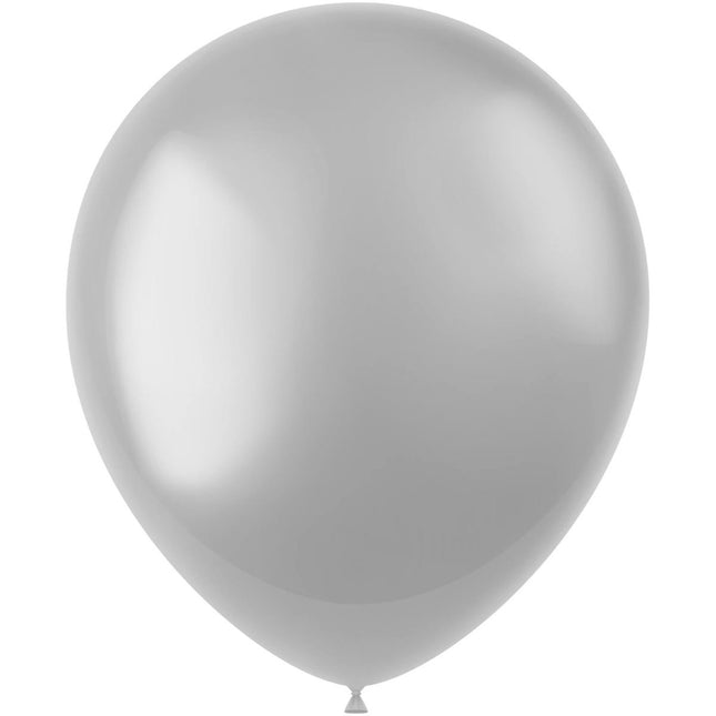 Zilveren Ballonnen Metallic Moondust Silver 33cm 100st van Folat koop je bij Partywinkel