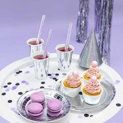 Zilveren Borden 23cm 6st van Partydeco koop je bij Partywinkel