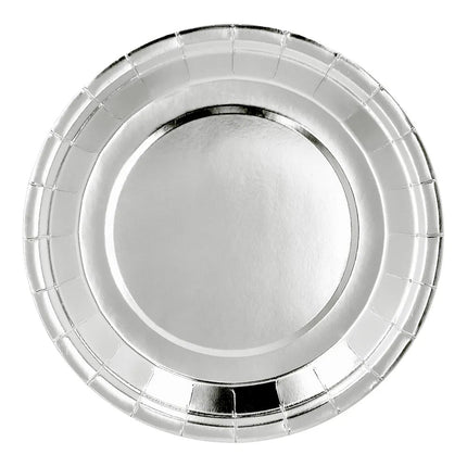 Zilveren Borden Karton 23cm 6st van Boland koop je bij Partywinkel