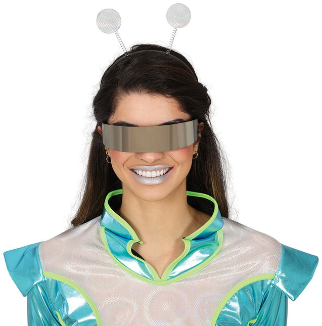Zilveren Bril Futuristisch - Partywinkel - 8434077184974