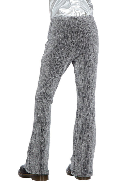 Zilveren Broek Meisje Glitter Flared van Wilbers & Wilbers koop je bij Partywinkel