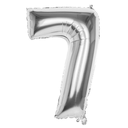 Zilveren Cijfer Ballon 7 Jaar 86cm van Boland koop je bij Partywinkel
