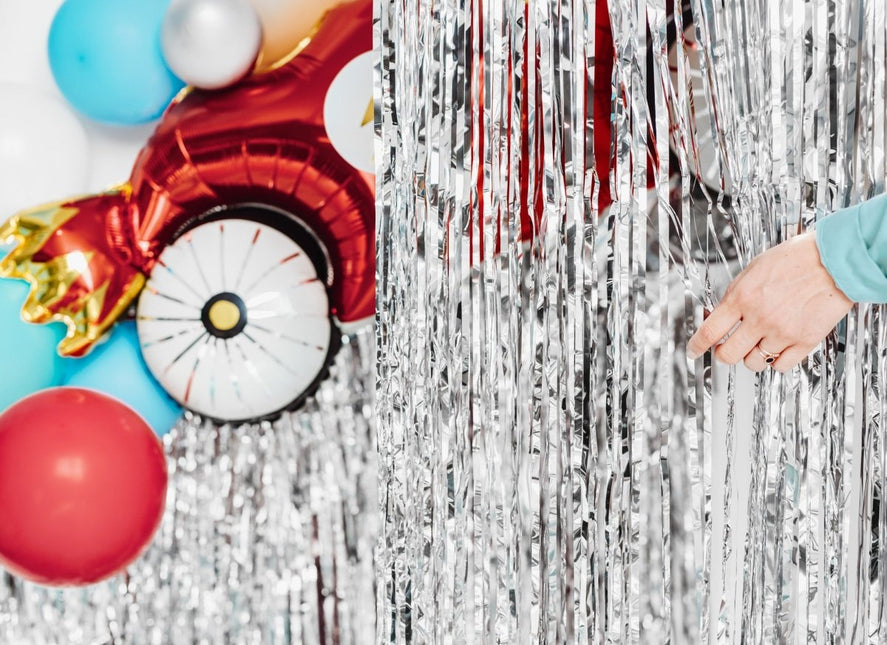 Zilveren Deurgordijn 2,5m van Partydeco koop je bij Partywinkel