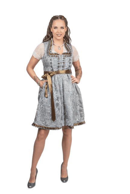 Zilveren Dirndl Jurk Oktoberfest Dames 2 Delig van Haus Huberts koop je bij Partywinkel