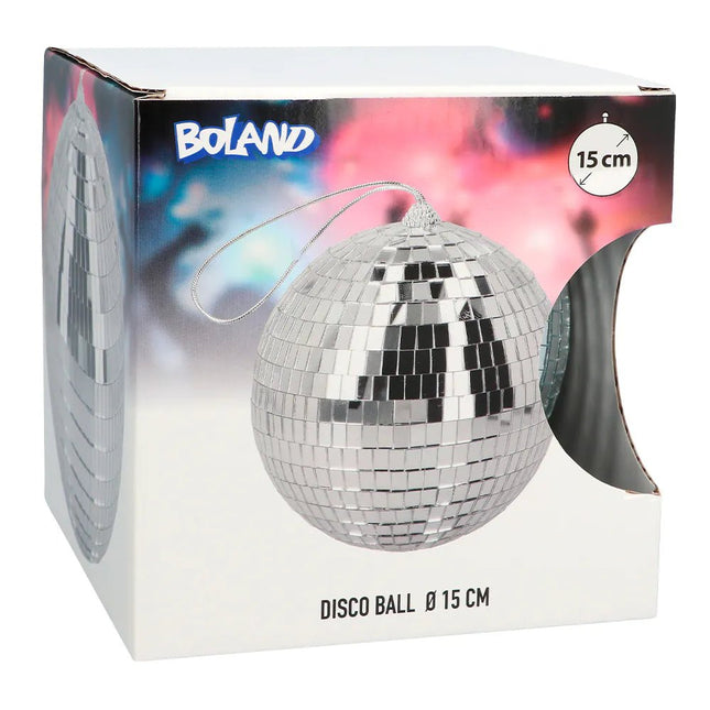 Zilveren Discobal 15cm - Partywinkel - 8712026007728