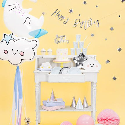 Zilveren Feesthoedjes Holografisch 16cm 6st van Partydeco koop je bij Partywinkel