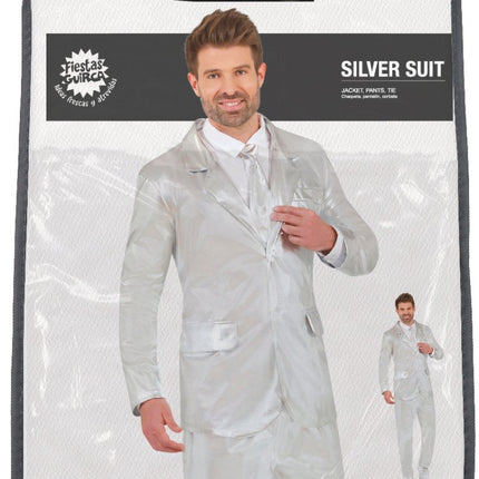 Zilveren Kostuum Heren - Partywinkel - 8434077860953