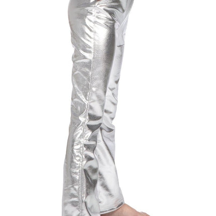 Zilveren Legging Kind Flared Metallic van Wilbers & Wilbers koop je bij Partywinkel