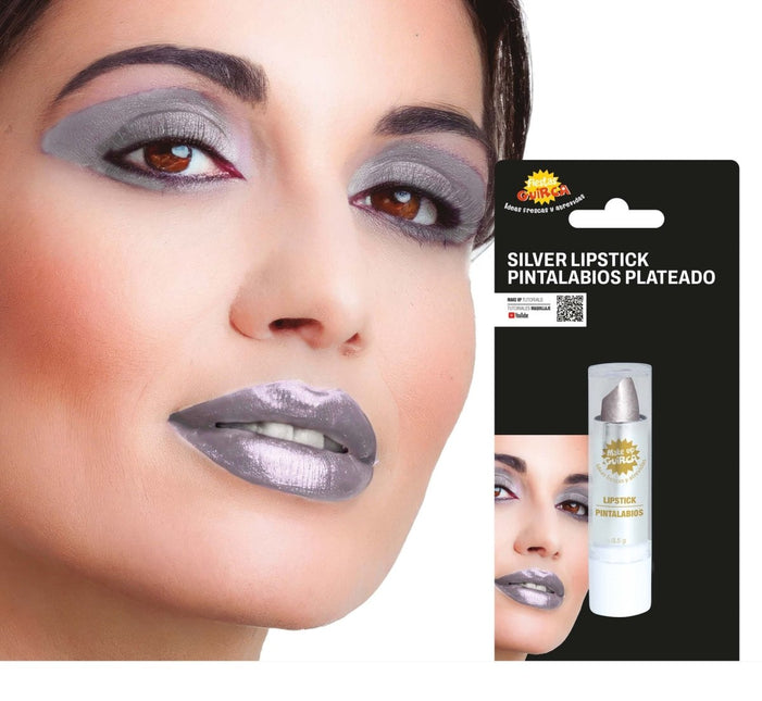 Zilveren Lippenstift 3,5 gr van Fiestas Guirca koop je bij Partywinkel