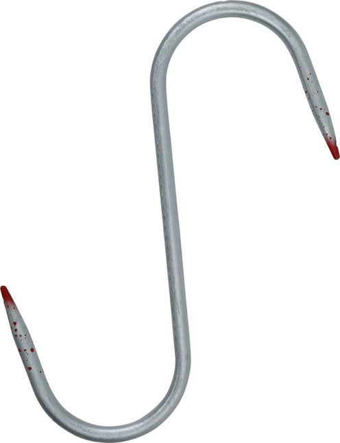 Zilveren Nep Haak Met Bloed 33cm van Fiestas Guirca koop je bij Partywinkel