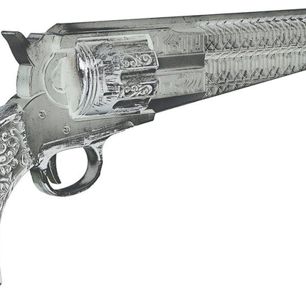 Zilveren Nep Pistool Lang 30cm van Fiestas Guirca koop je bij Partywinkel