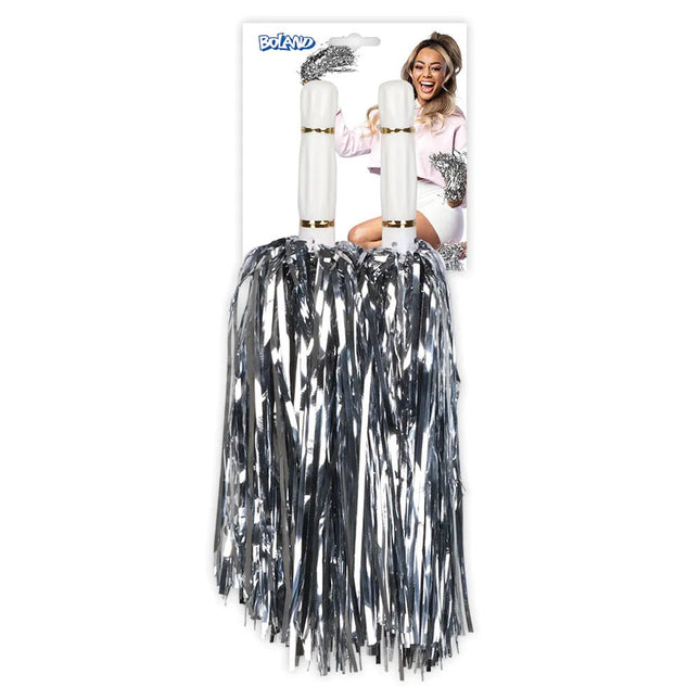 Zilveren Pompons Metallic van Boland koop je bij Partywinkel