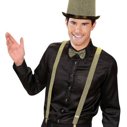 Zwart Gouden Bretels Glitter van Widmann koop je bij Partywinkel