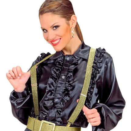 Zwart Gouden Bretels Glitter van Widmann koop je bij Partywinkel