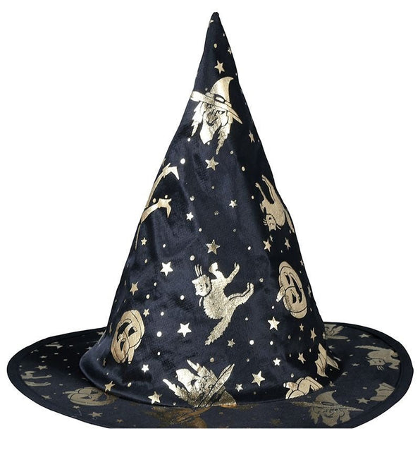 Zwart Gouden Heksenhoed Kind van Fiestas Guirca koop je bij Partywinkel