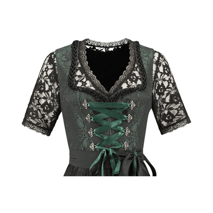 Zwart Groene Dirndl Jurk Oktoberfest Dames Jaquard van Haus Huberts koop je bij Partywinkel